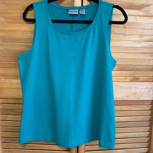 Chicos large teal tank top. Stretchy fabric of cotton, modal and spandex.